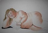 Fernando Botero Canvas Paintings - The Love Letter